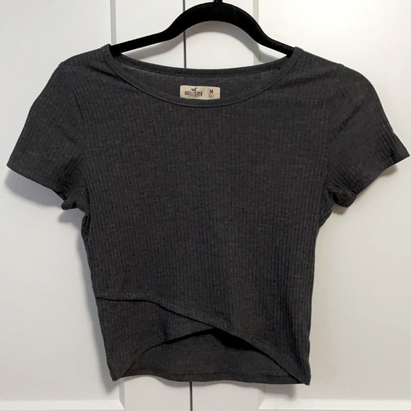 Hollister charcoal gray women’s ribbed crop top. Medium - Picture 1 of 4